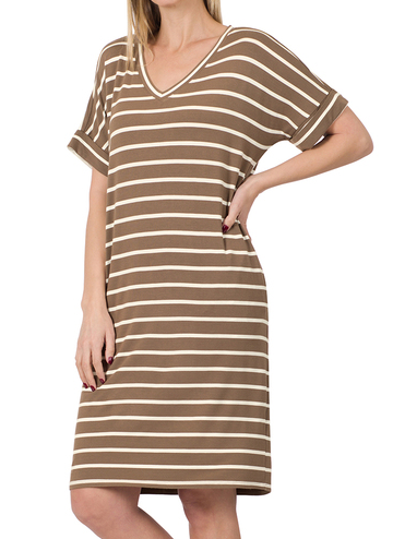 Monica Striped Tee Dress