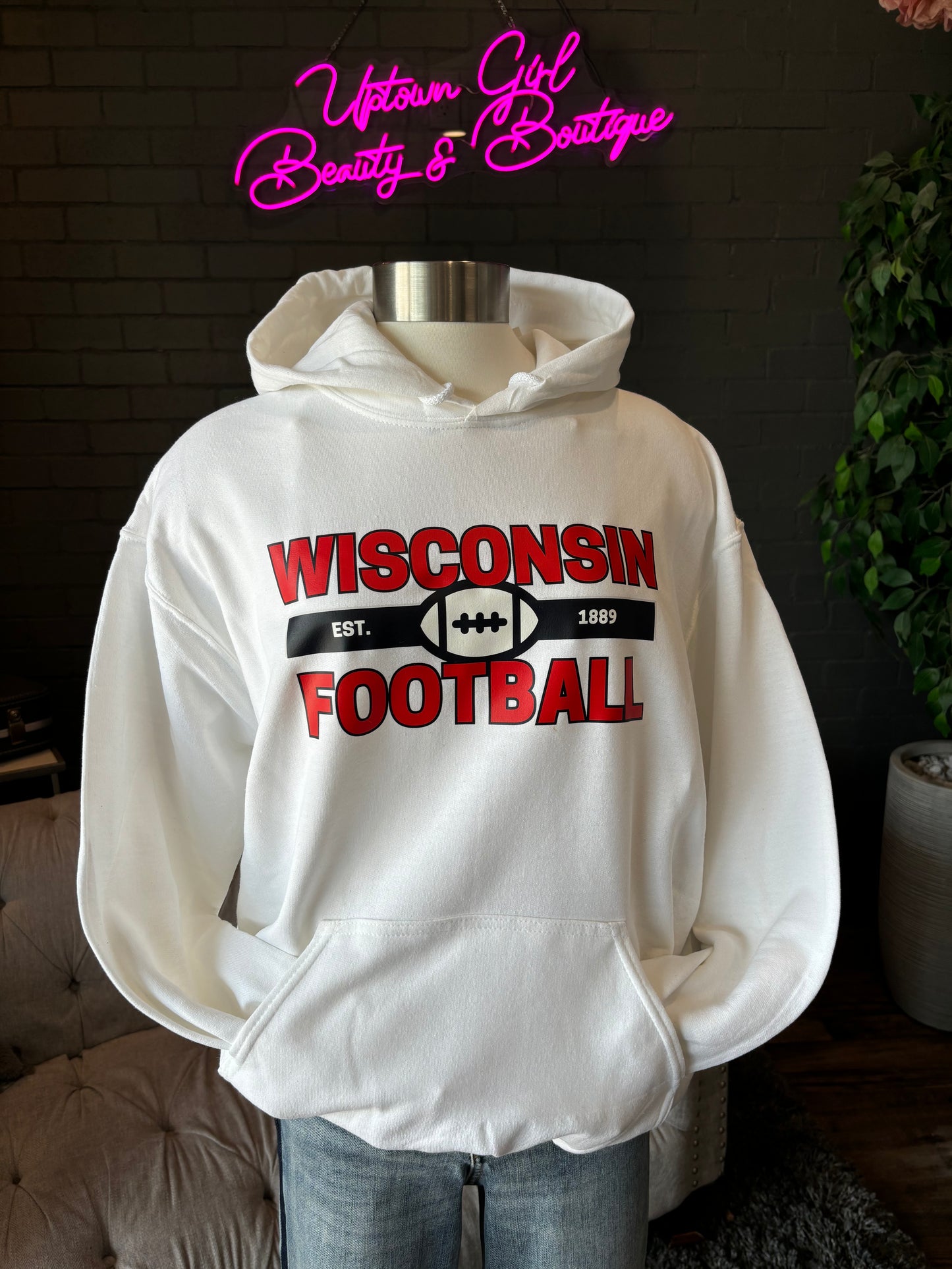 Wisconsin Football Hoodie - White