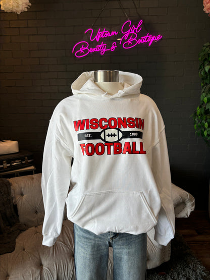 Wisconsin Football Hoodie - White