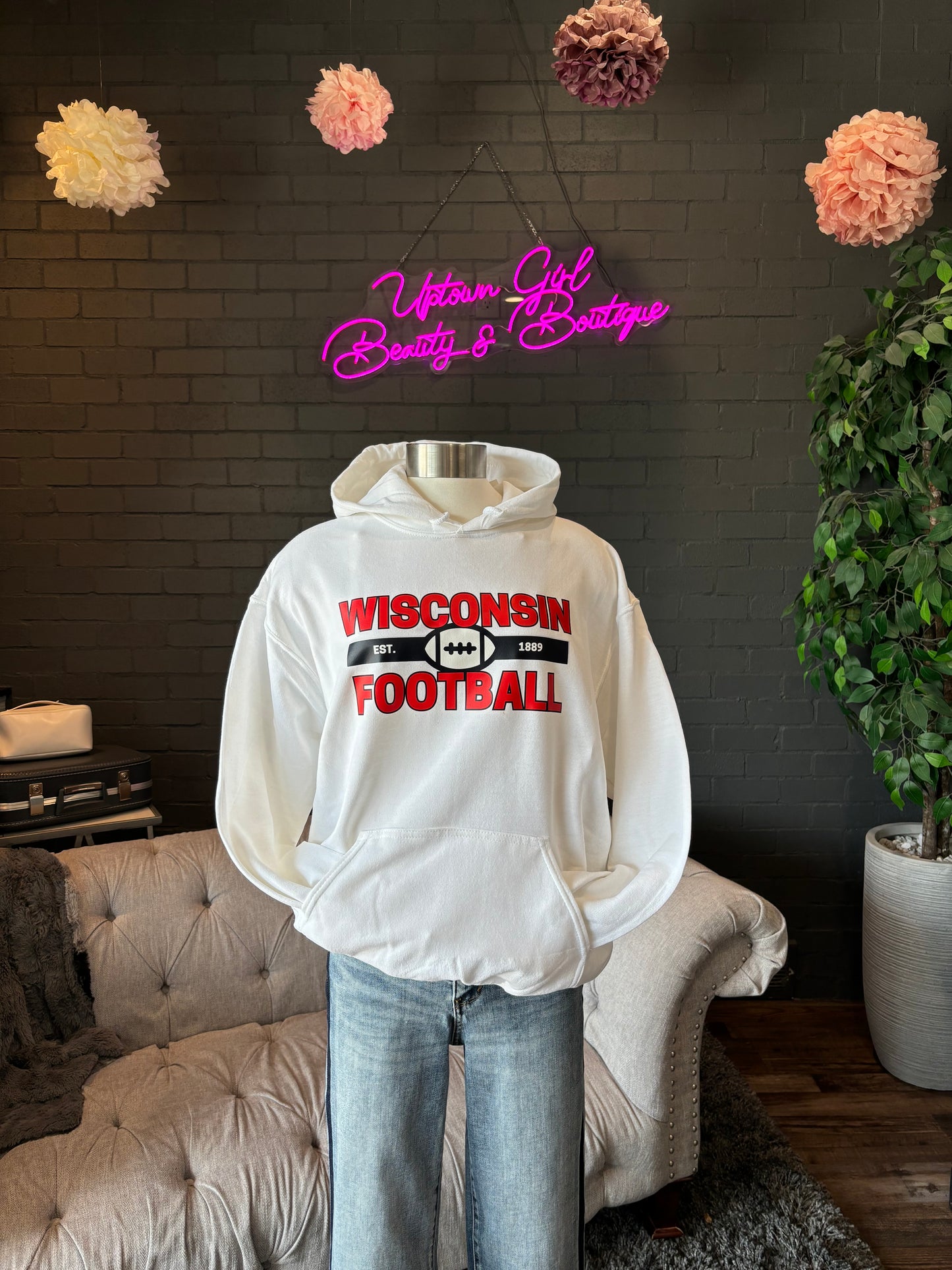 Wisconsin Football Hoodie - White