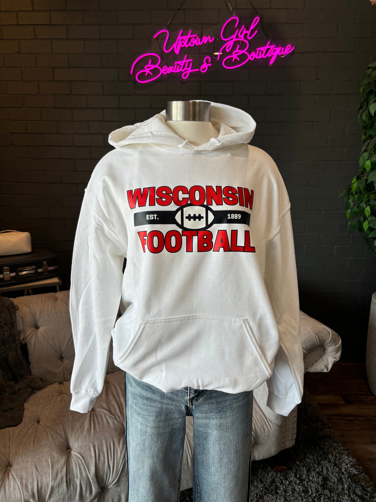 Wisconsin Football Hoodie - White