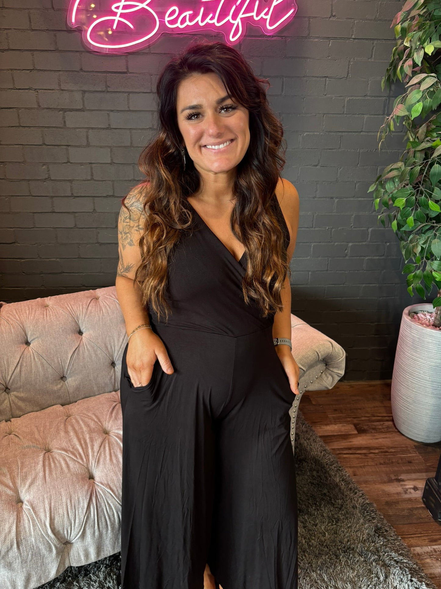 Bre Black Stretch Jumpsuit