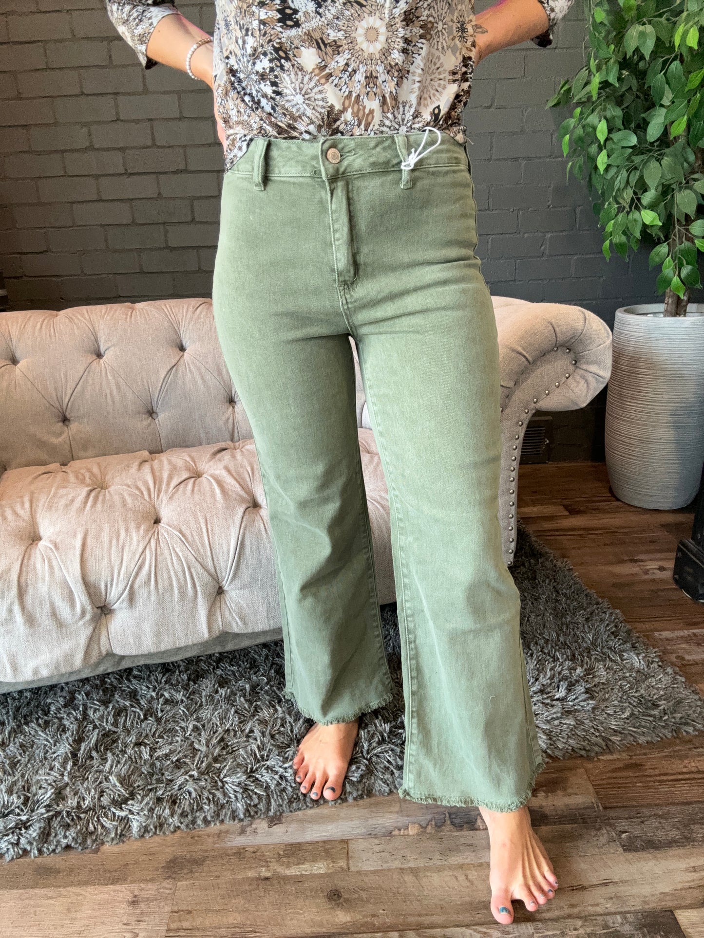 Syd Vintage Wash Olive Denim Jeans