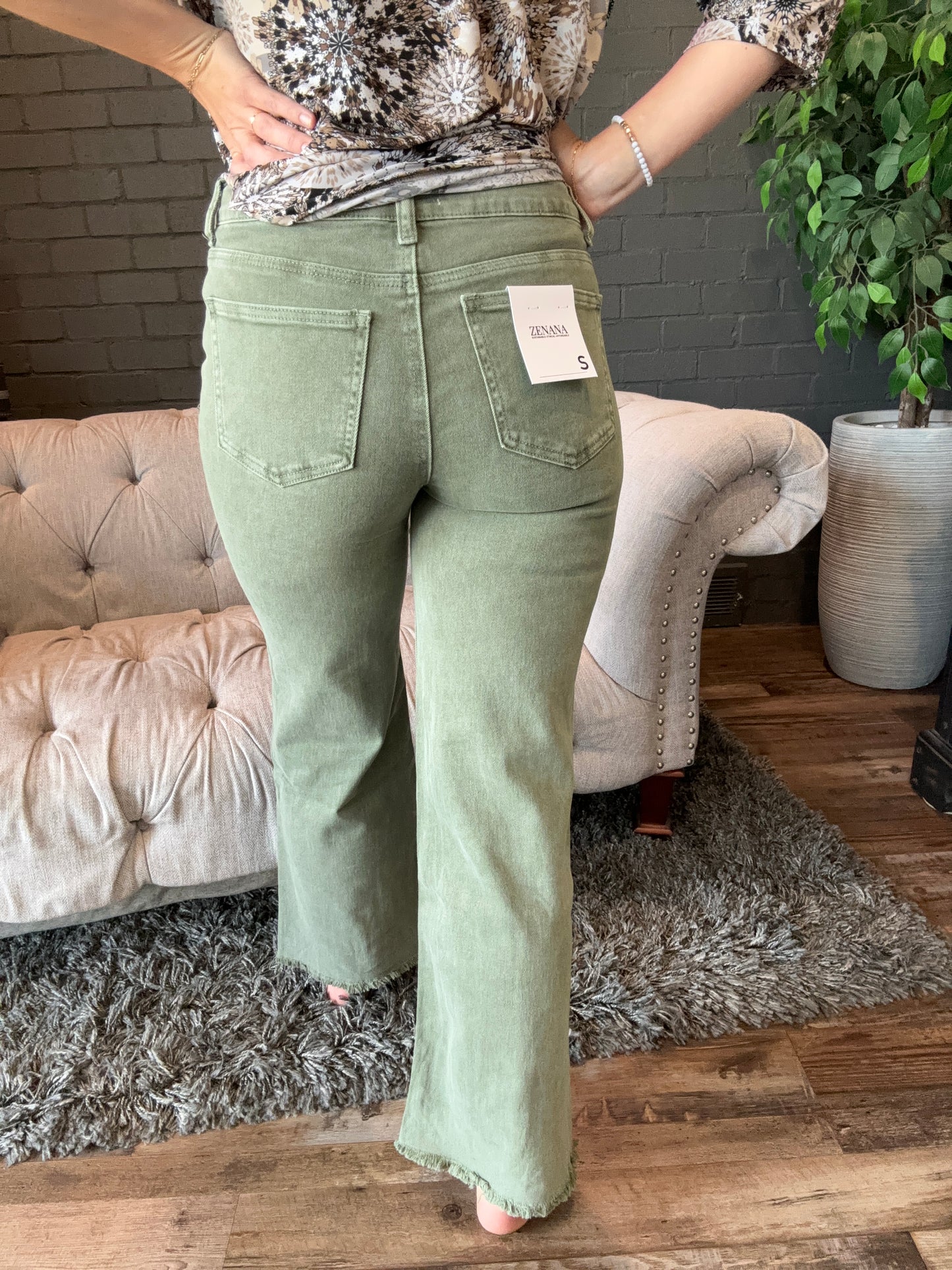 Syd Vintage Wash Olive Denim Jeans