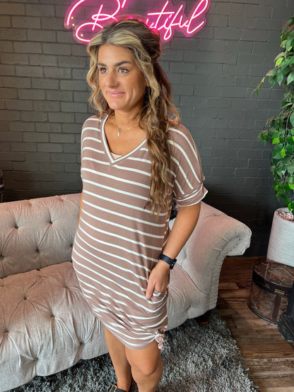 Monica Striped Tee Dress