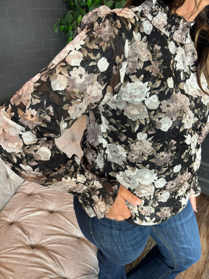 Satin Floral Blouse