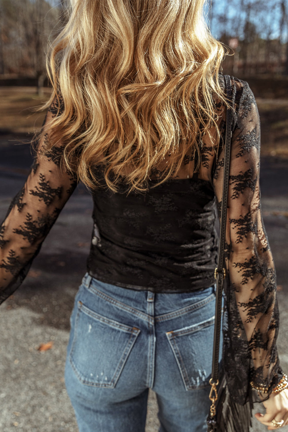 Onyx Lace Mesh Blouse