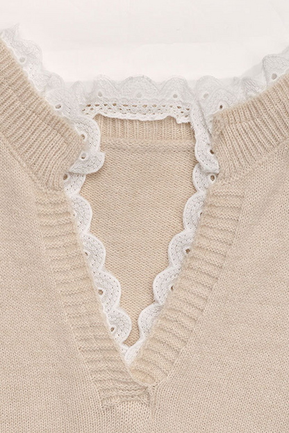 Lauren Lace V-Neck Love Sweater