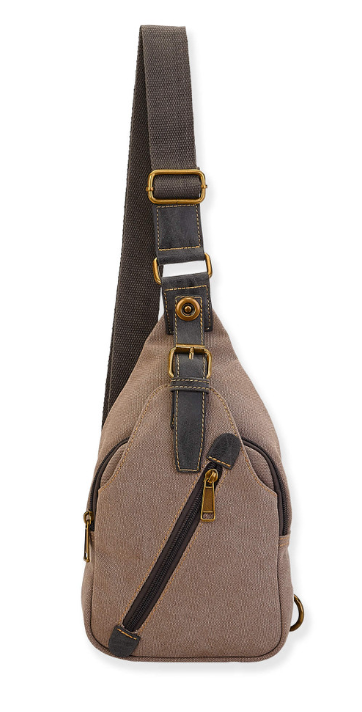 Caroline Canvas Sling Bag - Grey