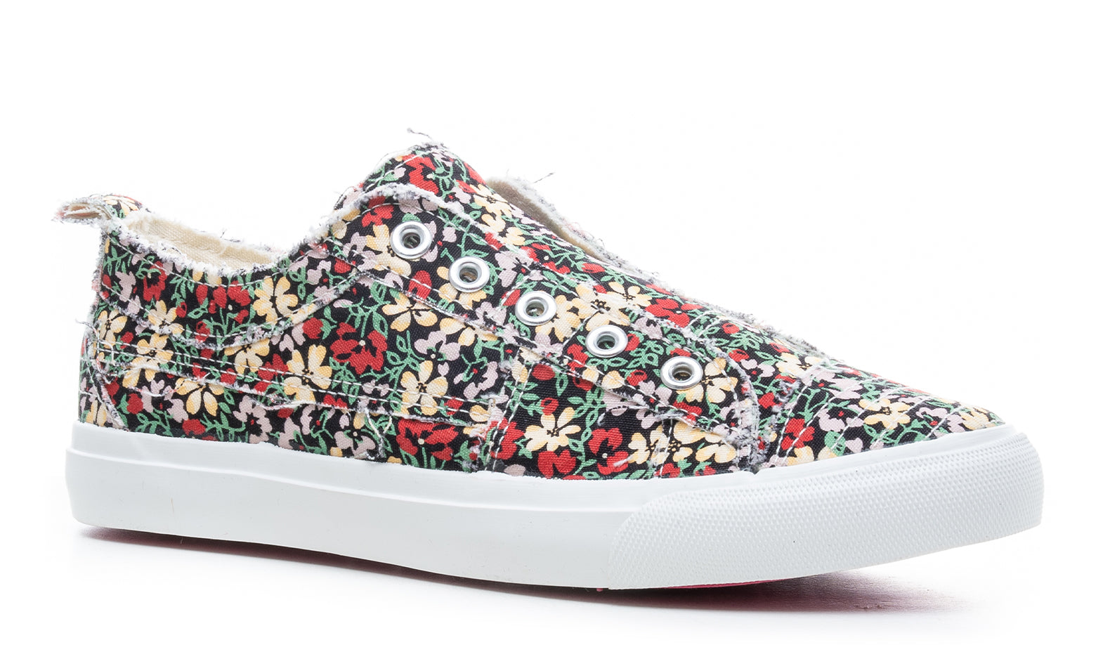 Black floral fashion sneakers